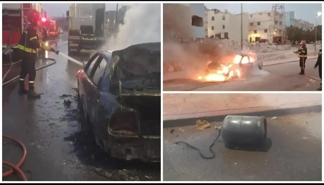 احتراق سيارة للنقل السري بآيت المودن بأكادير يجدد التحذير من مخاطر استعمال غاز البوتان في المركبات احتراق سيارة للنقل السري بآيت المودن بأكادير يجدد التحذير من مخاطر استعمال غاز البوتان في المركبات