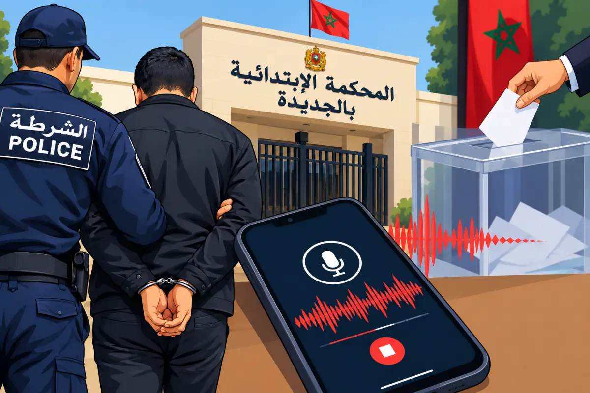 توقيف شخص بالجديدة للتحقيق في تسجيل صوتي حول استمالة ناخبين توقيف شخص بالجديدة للتحقيق في تسجيل صوتي حول استمالة ناخبين